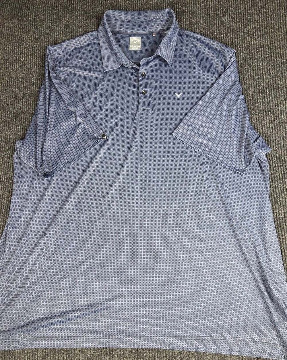 Callaway Geo Print Golf Polo Shirt Blue Short Sleeve